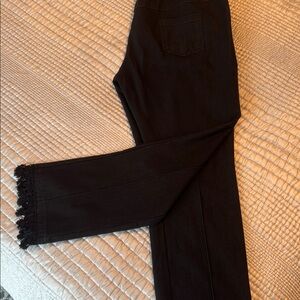 Fringed Dark Wash Jeans-XXL